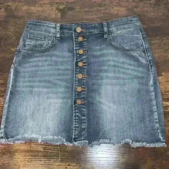 Indigo Rein button down mini denim skirt size 7 - Picture 1 of 9